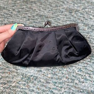 Valerie Stevens Black Satin Clutch